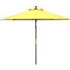 Safavieh PAT8009A Collection Cannes Beige 9Ft Wooden Outdoor Umbrella, 9-Foot(Yellow)