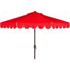 Safavieh PAT8010A Collection Venice Navy and White Single Scallop 9Ft Crank Outdoor Push Button Tilt Umbrella(Red/White)