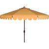 Safavieh PAT8010A Collection Venice Navy and White Single Scallop 9Ft Crank Outdoor Push Button Tilt Umbrella(Yellow/White)