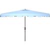 Safavieh PAT8300A Outdoor Zimmerman Navy and White 6’6″ x 10′ Rectangle Market UV Protected Umbrella(Baby Blue/White)