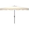 Safavieh PAT8300A Outdoor Zimmerman Navy and White 6’6″ x 10′ Rectangle Market UV Protected Umbrella(Beige/White)