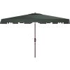 Safavieh PAT8300A Outdoor Zimmerman Navy and White 6’6″ x 10′ Rectangle Market UV Protected Umbrella(Dark Green)