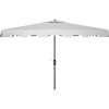 Safavieh PAT8300A Outdoor Zimmerman Navy and White 6’6″ x 10′ Rectangle Market UV Protected Umbrella(Grey/White)