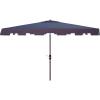 Safavieh PAT8300A Outdoor Zimmerman Navy and White 6’6″ x 10′ Rectangle Market UV Protected Umbrella(Navy/White)