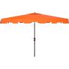 Safavieh PAT8300A Outdoor Zimmerman Navy and White 6’6″ x 10′ Rectangle Market UV Protected Umbrella(Orange/White)