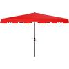 Safavieh PAT8300A Outdoor Zimmerman Navy and White 6’6″ x 10′ Rectangle Market UV Protected Umbrella(Red/White)
