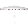 Safavieh PAT8300A Outdoor Zimmerman Navy and White 6’6″ x 10′ Rectangle Market UV Protected Umbrella(White)