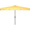 Safavieh PAT8300A Outdoor Zimmerman Navy and White 6’6″ x 10′ Rectangle Market UV Protected Umbrella(Yellow/White)