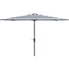 Safavieh PAT8304D Outdoor Iris Fashion Line Grey and White 6’6″ x 10′ Rectangle UV Protected Umbrella(Navy/White)