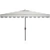 Safavieh PAT8311C Outdoor Vienna Navy and White 6’6″ x 10′ Rectangle Crank UV Protected Umbrella(Grey/White)