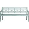 Safavieh Patio Collection Martin Adirondack Acacia Wood Bench, Ash Grey(Beach House Blue)