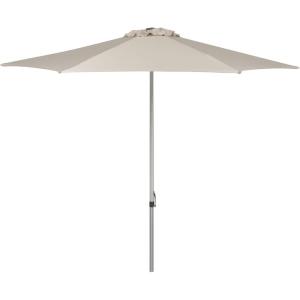 SAFAVIEH 9ft Outdoor Patio Umbrella, Round, Hurst Collection, Navy, Push up, UV Resistant for Deck, Backyard, Poolside (PAT8002C)(Beige)