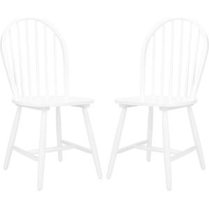 SAFAVIEH Home Collection – Camden Set of 2 Black Windsor Farmhouse Dining Chairs, Spindle Back Solid Wood Chairs, Americana Style Seating (DCH8501A-SET2)(White)