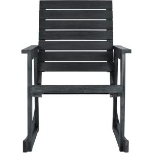 SAFAVIEH Outdoor Collection Alexei Ash Grey Rocking Chair(Dark Slate Gray)