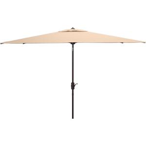 SAFAVIEH Outdoor Collection Athens Red 7 x 10 Ft Rectangular Auto Tilt Crank UV Protected Umbrella(Beige/White)
