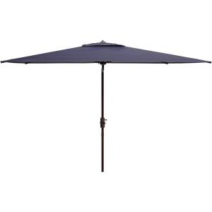 SAFAVIEH Outdoor Collection Athens Red 7 x 10 Ft Rectangular Auto Tilt Crank UV Protected Umbrella(Navy/White)