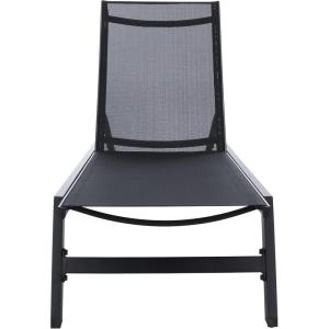 SAFAVIEH Outdoor Collection Fionne Silver/Grey Texline Adjustable Chaise Lounge Chair (PAT9038B)(Black)