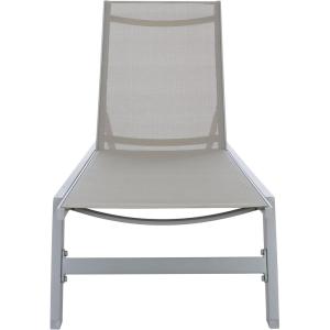 SAFAVIEH Outdoor Collection Fionne Silver/Grey Texline Adjustable Chaise Lounge Chair (PAT9038B)(Silver/Grey)