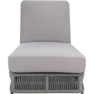 SAFAVIEH Outdoor Collection Gillian Tan Rope/White Cushion Chaise Lounge Chair (PAT7527A)(Grey / Grey)