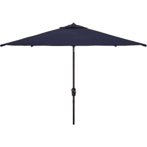 SAFAVIEH Outdoor Collection Kamen Navy 7 x 10 Ft Rectangular Auto Tilt UV Protected Umbrella(Navy)
