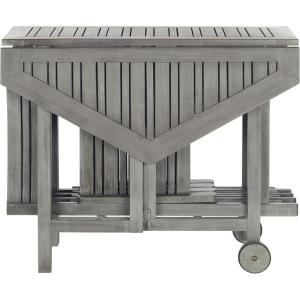SAFAVIEH Outdoor Collection Kerman Grey Wash 5-Piece Foldable Patio Dining Set (Fully Assembled)(Grey)
