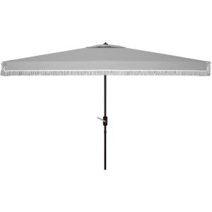 SAFAVIEH Outdoor Collection Milan Yellow 7 x 10 Ft Rectangular Auto Tilt UV Protected Umbrella(Grey)