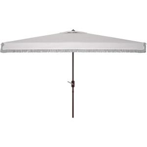 SAFAVIEH Outdoor Collection Milan Yellow 7 x 10 Ft Rectangular Auto Tilt UV Protected Umbrella(Ivory)