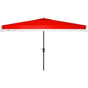SAFAVIEH Outdoor Collection Milan Yellow 7 x 10 Ft Rectangular Auto Tilt UV Protected Umbrella(Red)