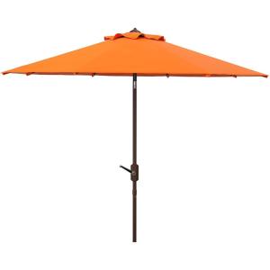 SAFAVIEH Outdoor Collection Ortega Auto Tilt Crank Umbrella(Orange)