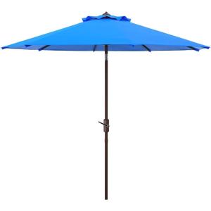 SAFAVIEH Outdoor Collection Ortega Auto Tilt Crank Umbrella(Pacific)