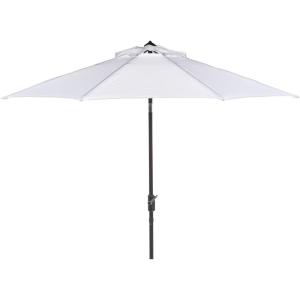 SAFAVIEH Outdoor Collection Ortega Auto Tilt Crank Umbrella(White)