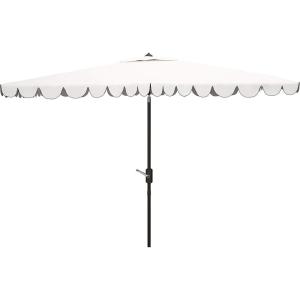 SAFAVIEH Outdoor Collection Venice Grey 7 x 10 Ft Rectangular Auto Tilt UV Protected Umbrella(Ivory/Black)