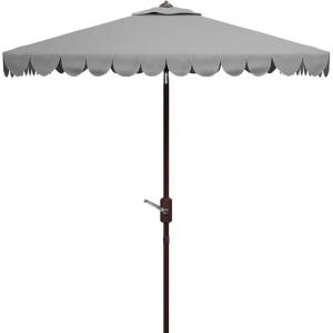 SAFAVIEH Outdoor Collection Venice Yellow 7.5 Ft Square Auto Tilt UV Protected Umbrella(Grey)