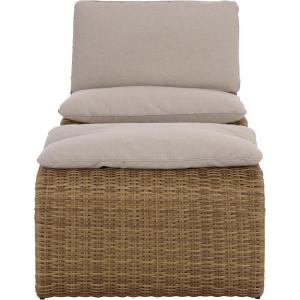 SAFAVIEH Outdoor Patio Furniture Collection – Drew Rattan Lounge Chair & Ottoman Set with Cushions, Fully Assembled (PAT7542)(Natural/Taupe)