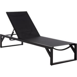 SAFAVIEH Outdoor Patio Furniture Collection – Jordan White & White Aluminum Lounger, Adjustable Modern Outdoor Reclining Chaise (PAT7560B)(Black/Black)