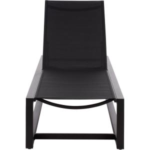 SAFAVIEH Outdoor Patio Furniture Collection – Logan Black & Black Aluminum Lounger, Adjustable Modern Outdoor Reclining Chaise (PAT7561A)(Black/Black)