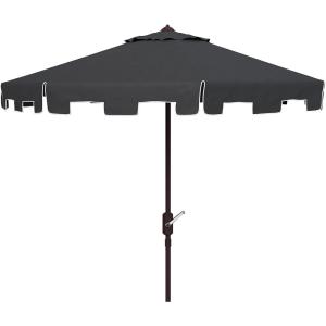 SAFAVIEH Outdoor Zimmerman UV Protected 11-ft Round Market Umbrella(Black)
