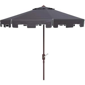 SAFAVIEH Outdoor Zimmerman UV Protected 11-ft Round Market Umbrella(Navy/White)