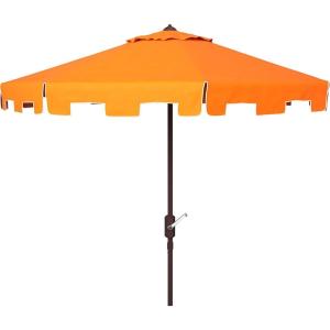 SAFAVIEH Outdoor Zimmerman UV Protected 11-ft Round Market Umbrella(Orange)