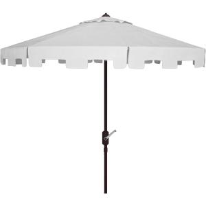 SAFAVIEH Outdoor Zimmerman UV Protected 11-ft Round Market Umbrella(White)