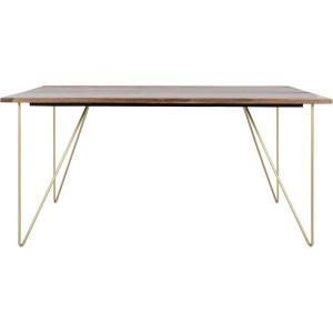 Safavieh Couture Home Captain Modern Walnut and Brass Hairpin Leg Dining Table