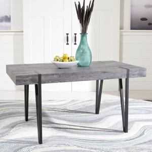 Safavieh Home Alyssa Rustic Industrial Brown and Black Dining Table(Black)