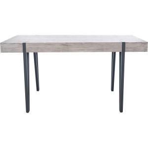 Safavieh Home Alyssa Rustic Industrial Brown and Black Dining Table(Grey Oak)