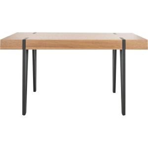 Safavieh Home Alyssa Rustic Industrial Brown and Black Dining Table(Natural / Black)