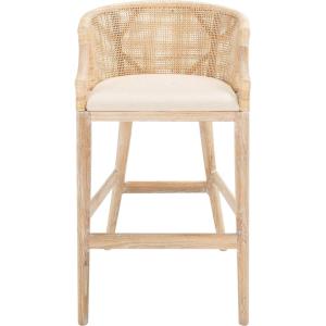 Safavieh Home Collection Brando Brown 28-inch Bar Stool(Natural/White Washed)