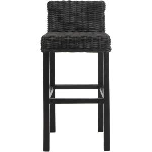 Safavieh Home Collection Cypress Cappuccino Wicker 30-inch Bar Stool(Black)