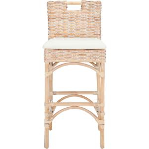 Safavieh Home Collection Fremont Natural Barstool(White/White Washed)