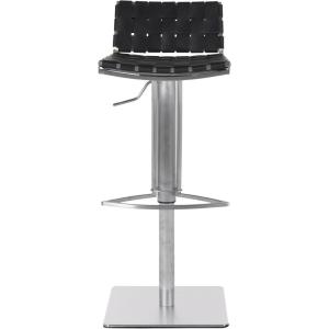 Safavieh Home Collection Mitchell Stainless Steel and Grey Leather Adjustable Gas Lift 21.7-30.7-inch Bar Stool(black)