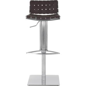 Safavieh Home Collection Mitchell Stainless Steel and Grey Leather Adjustable Gas Lift 21.7-30.7-inch Bar Stool(brown)