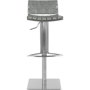 Safavieh Home Collection Mitchell Stainless Steel and Grey Leather Adjustable Gas Lift 21.7-30.7-inch Bar Stool(grey)